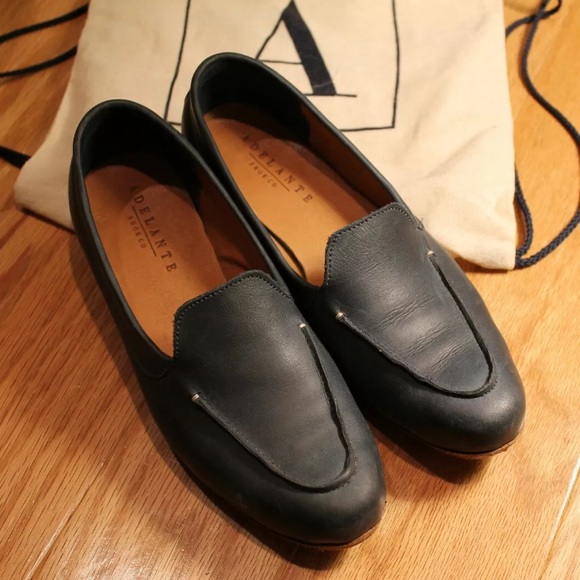 Adelante Villa loafers handmade leather 8 reg blue - Picture 1 of 7